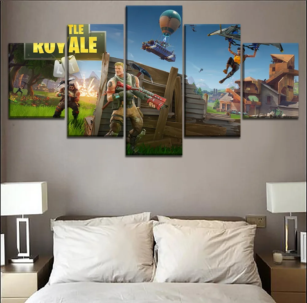 Modern Kunstwerk Decoratie!   f Kader 5 Stuks Fortnite Schilderijen Wall - foto 4